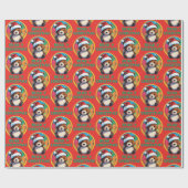 Schattige Schattig Kawaii Chibi Beer-y Kerst Beer Cadeaupapier (Vlak)