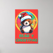 Schattige Schattig Kawaii Chibi Beer-y Kerst Beer Canvas Afdruk (Voorkant)