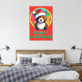 Schattige Schattig Kawaii Chibi Beer-y Kerst Beer Canvas Afdruk (Insitu (Slaapkamer))