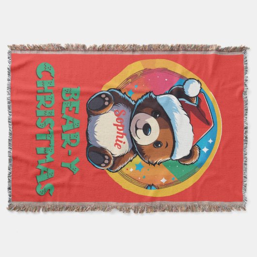 Schattige Schattig Kawaii Chibi Beer-y Kerst Beer Deken (Voorkant)