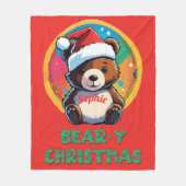 Schattige Schattig Kawaii Chibi Beer-y Kerst Beer Fleece Deken (Voorkant)