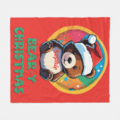 Schattige Schattig Kawaii Chibi Beer-y Kerst Beer Fleece Deken (Voorkant (Horizontaal))