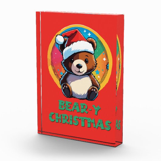 Schattige Schattig Kawaii Chibi Beer-y Kerst Beer Fotoblokken (Rechts)