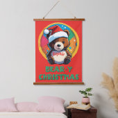Schattige Schattig Kawaii Chibi Beer-y Kerst Beer Hangend Wandkleed (Slaapkamer)