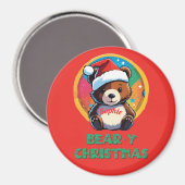 Schattige Schattig Kawaii Chibi Beer-y Kerst Beer Magneet (Voorkant / Achterkant)