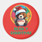 Schattige Schattig Kawaii Chibi Beer-y Kerst Beer Magneet (Voorkant)