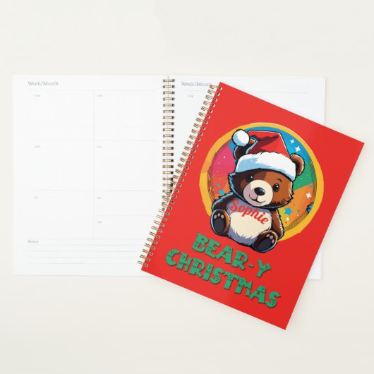 Schattige Schattig Kawaii Chibi Beer-y Kerst Beer Planner (Display)