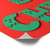 Schattige Schattig Kawaii Chibi Beer-y Kerst Beer Poster (Hoek)