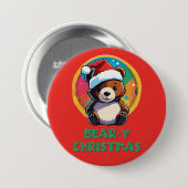 Schattige Schattig Kawaii Chibi Beer-y Kerst Beer Ronde Button 7,6 Cm (Voorkant /achterkant)