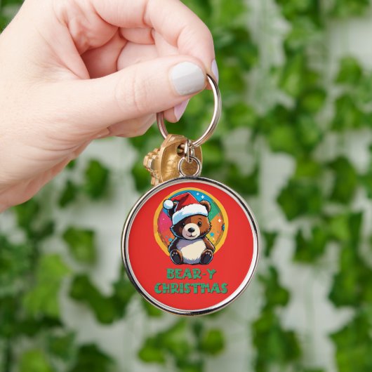 Schattige Schattig Kawaii Chibi Beer-y Kerst Beer Sleutelhanger (Hand)