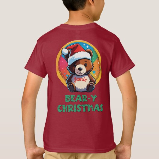Schattige Schattig Kawaii Chibi Beer-y Kerst Beer T-shirt (Achterkant)