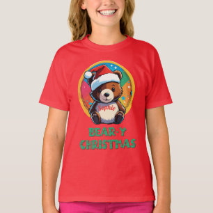 Schattige Schattig Kawaii Chibi Beer-y Kerst Beer T-shirt