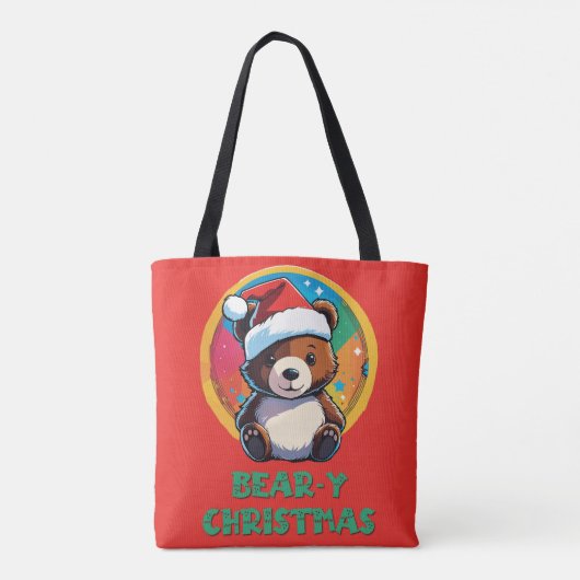 Schattige Schattig Kawaii Chibi Beer-y Kerst Beer Tote Bag (Achterkant)
