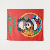 Schattige Schattig Kawaii Chibi Beer-y Kerst Beer Wandkleed (Voorkant (horizontaal))