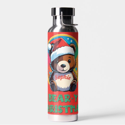 Schattige Schattig Kawaii Chibi Beer-y Kerst Beer Waterfles (Links)