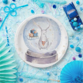 Schattige schattig kerstkonijn papieren bordje (Feest)