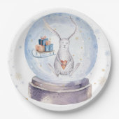 Schattige schattig kerstkonijn papieren bordje (Voorkant)
