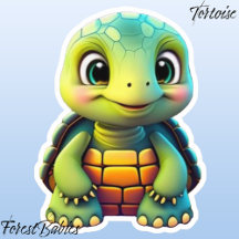 Schattige Schattig Kind Turtle Animal Cartoon Grap