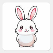 Schattige Schattig konijnendier Vierkante Sticker (Voorkant)