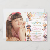 Schattige Schattig Pawty Dogs Balloons Verjaardags Kaart (Voorkant)