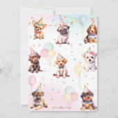 Schattige Schattig Pawty Dogs Balloons Verjaardags Kaart (Achterkant)