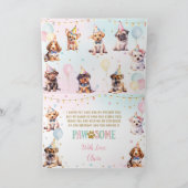 Schattige Schattig Puppy Dogs Ballonnen Verjaardag Bedankkaart (Binnen)