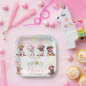 Schattige Schattig Puppy Dogs Ballonnen Verjaardag Papieren Bordje (Feest)