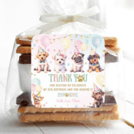 Schattige Schattig Puppy Dogs Ballonnen Verjaardag Vierkante Sticker