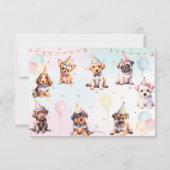 Schattige Schattig Puppy Hondenballonnen Verjaarda Bedankkaart (Achterkant)