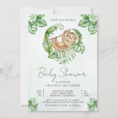 Schattige Schattig Sleepy Sloth Baby shower Kaart (Voorkant)