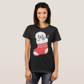 Schattige schattige baby harp zeehondenpup in kers t-shirt (Voorkant volledig)