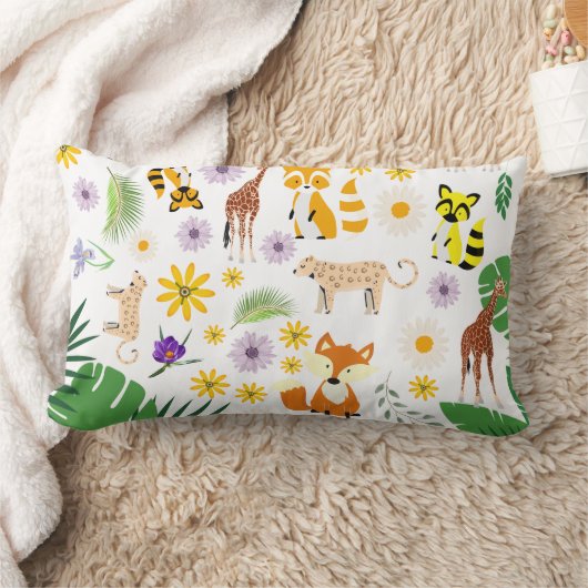 Schattige schattige babydieren zoemen safari wit kussen (Deken)