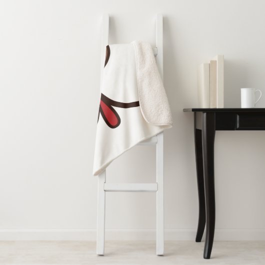 Schattige schattige hond gezicht kinder wit sherpa deken (In situ)