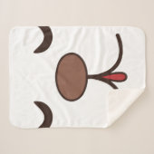 Schattige schattige hond gezicht kinder wit sherpa deken (Voorkant (horizontaal))