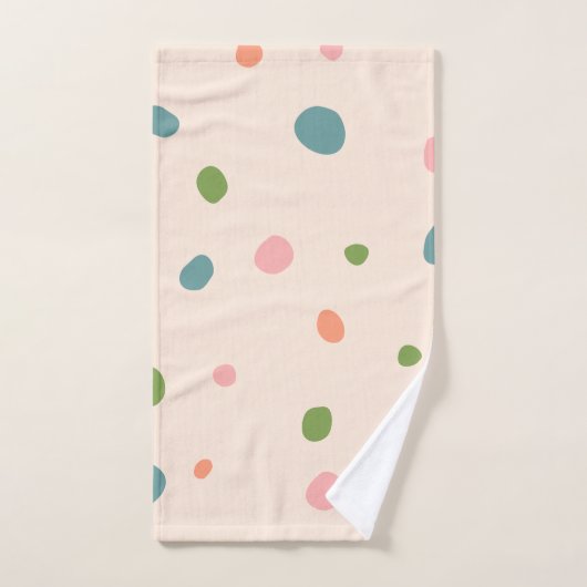 Schattige schattige poka stipt modern roze groen b bad handdoek (Handdoek)