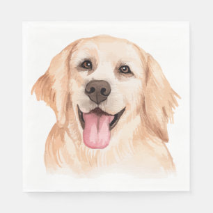 Schattige Schattige Puppy Golden Retriever Hond Fe Servet