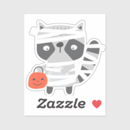 Schattige schattige wasbeer sticker