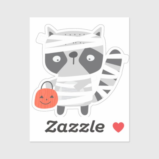 Schattige schattige wasbeer sticker (Vel)