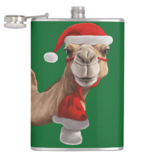 Schattige Schattigee Camel Dragen Santa Hat Christ Heupfles