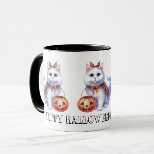 Schattige Schattigee Cat Halloween Mok (Voorkant links)