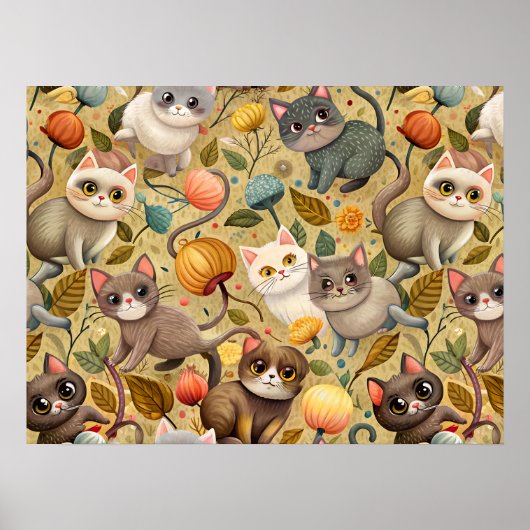 Schattige Schattigee Cat Poster ( Cat Size) (Voorkant)