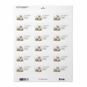 Schattige Schattigee Corgi met bloemen Etiket (Full Sheet)
