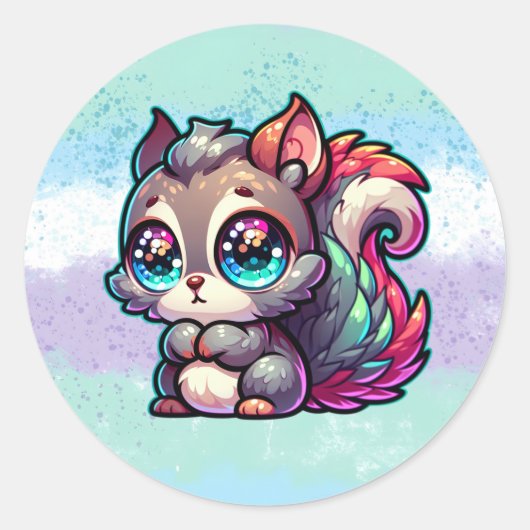 Schattige Schattigee eekhoorn Ronde Sticker (Voorkant)