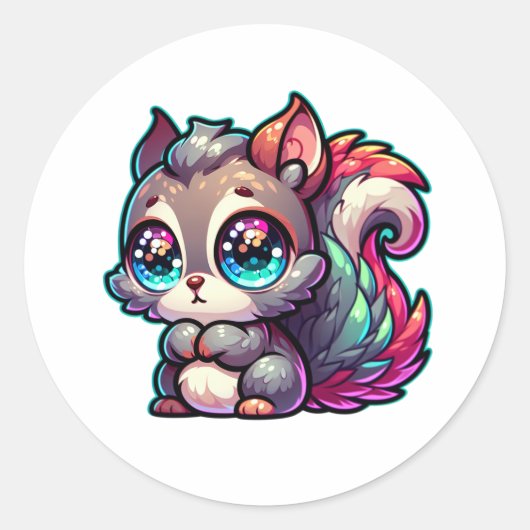 Schattige Schattigee eekhoorn Ronde Sticker (Voorkant)