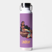 Schattige Schattigee Elegante Zeemeermin met Kinde Waterfles (Voorkant)