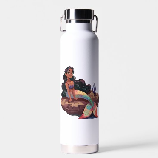 Schattige Schattigee Elegante Zeemeermin Waterfles (Voorkant)