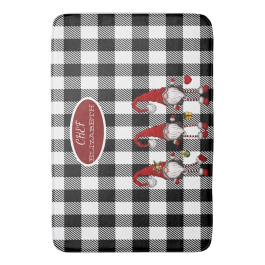 Schattige Schattigee Gnomen Buffalo Plaid Badmat (Voorkant Verticaal)