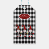 Schattige Schattigee Gnomen Buffalo Plaid Cadeaulabel (Voorkant)