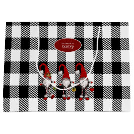 Schattige Schattigee Gnomen Buffalo Plaid Groot Cadeauzakje