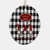 Schattige Schattigee Gnomen Buffalo Plaid Keramisch Ornament (Rechts)